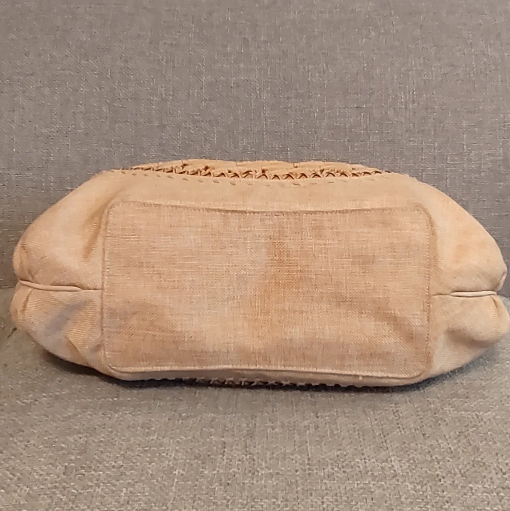 Cole Haan Beige Woven-Front Satchel - Picture 5 of 9